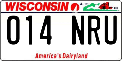 WI license plate 014NRU