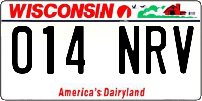 WI license plate 014NRV