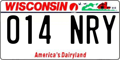 WI license plate 014NRY