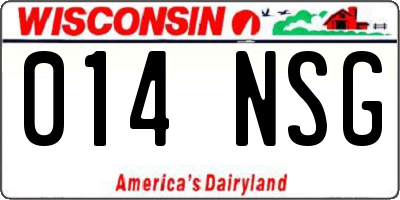 WI license plate 014NSG