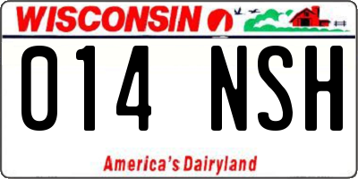 WI license plate 014NSH