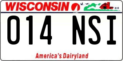 WI license plate 014NSI