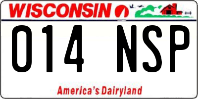 WI license plate 014NSP
