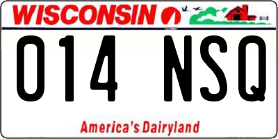 WI license plate 014NSQ