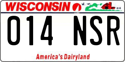 WI license plate 014NSR