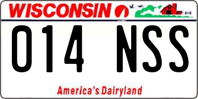 WI license plate 014NSS