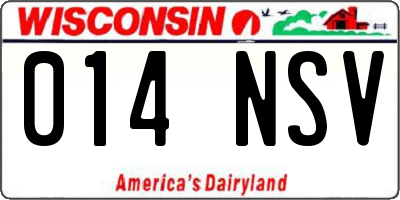 WI license plate 014NSV