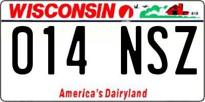 WI license plate 014NSZ