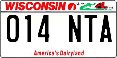 WI license plate 014NTA