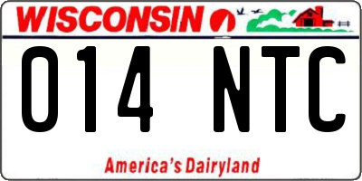WI license plate 014NTC