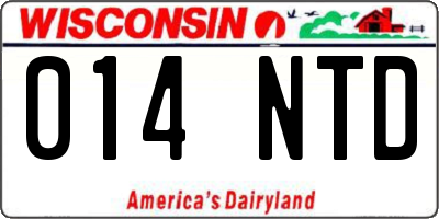 WI license plate 014NTD