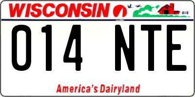 WI license plate 014NTE