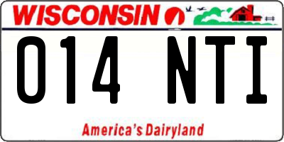 WI license plate 014NTI