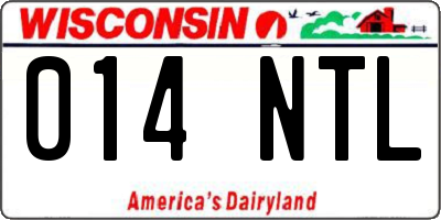 WI license plate 014NTL