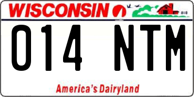 WI license plate 014NTM