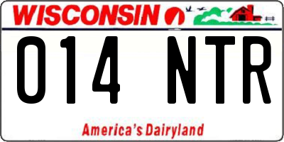 WI license plate 014NTR