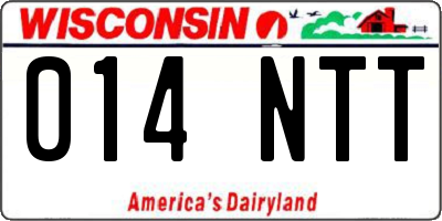 WI license plate 014NTT