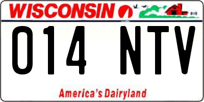 WI license plate 014NTV