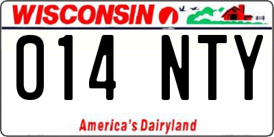 WI license plate 014NTY