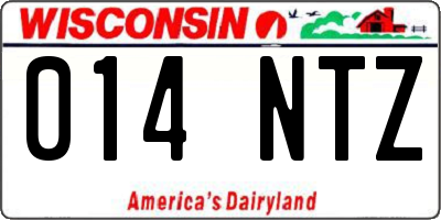 WI license plate 014NTZ