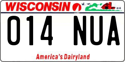 WI license plate 014NUA