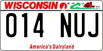 WI license plate 014NUJ