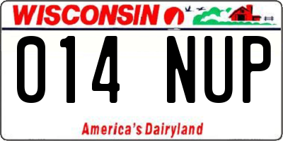 WI license plate 014NUP