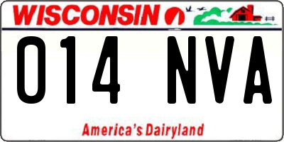 WI license plate 014NVA