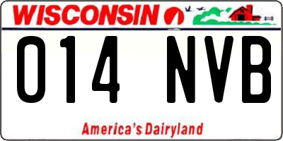 WI license plate 014NVB