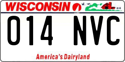 WI license plate 014NVC