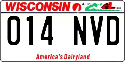 WI license plate 014NVD