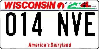 WI license plate 014NVE