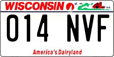 WI license plate 014NVF
