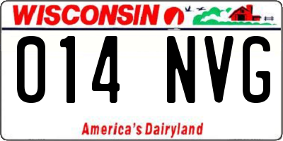 WI license plate 014NVG