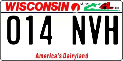 WI license plate 014NVH