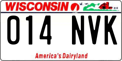 WI license plate 014NVK