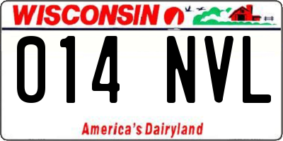 WI license plate 014NVL