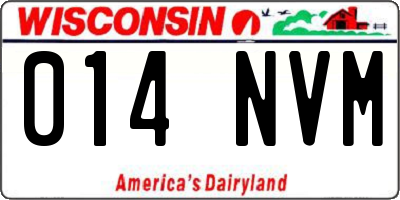 WI license plate 014NVM