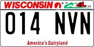 WI license plate 014NVN