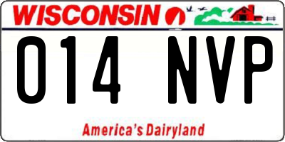 WI license plate 014NVP