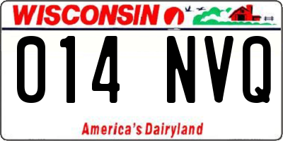 WI license plate 014NVQ