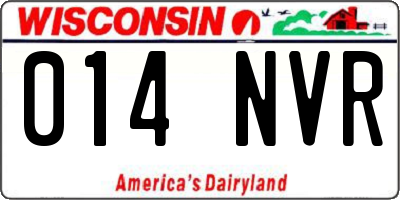 WI license plate 014NVR