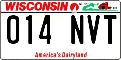 WI license plate 014NVT