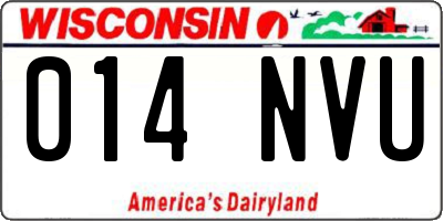 WI license plate 014NVU