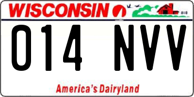 WI license plate 014NVV