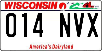 WI license plate 014NVX
