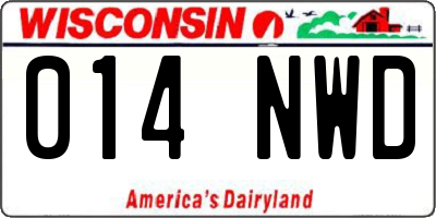 WI license plate 014NWD