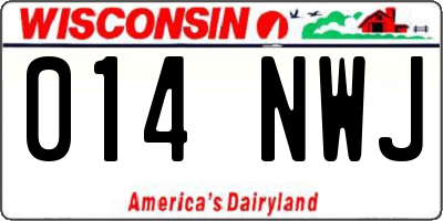 WI license plate 014NWJ
