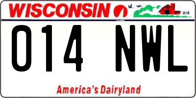 WI license plate 014NWL