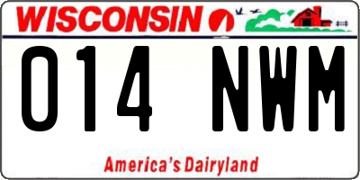 WI license plate 014NWM